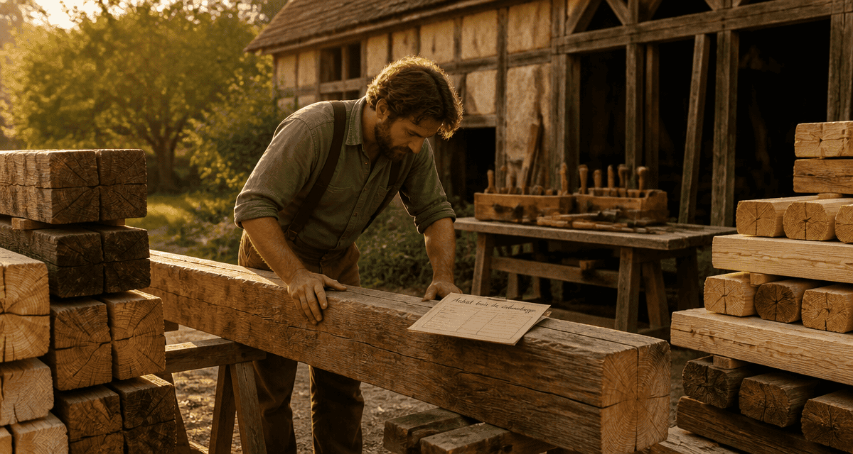 achat bois pour colombage charpentier poutre chêne