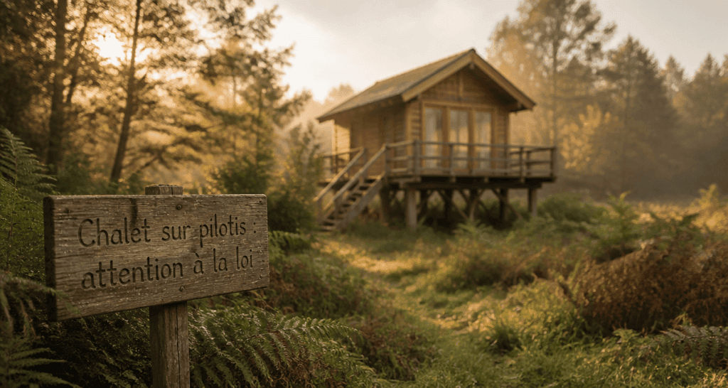 chalet sur pilotis terrain non constructible en nature
