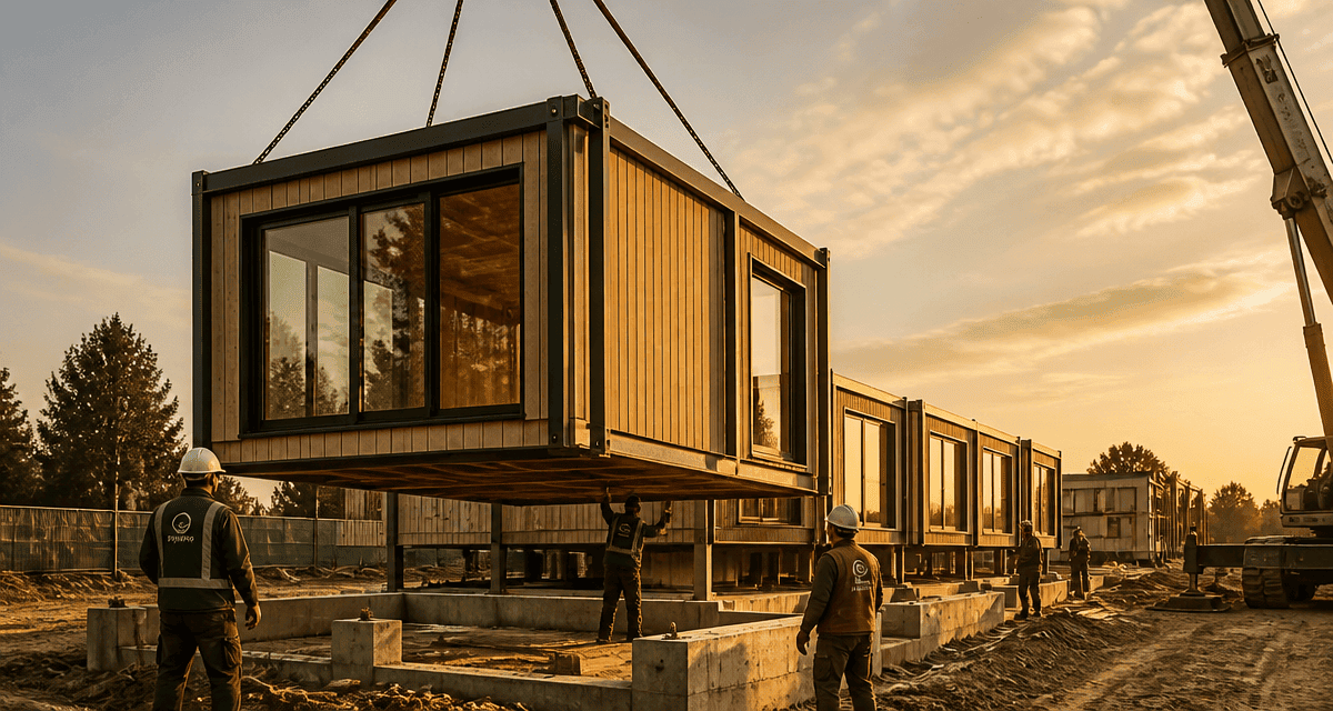 construction bureaux modulaires pose module bois métal