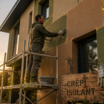 crepi isolant pose artisan maison contemporaine