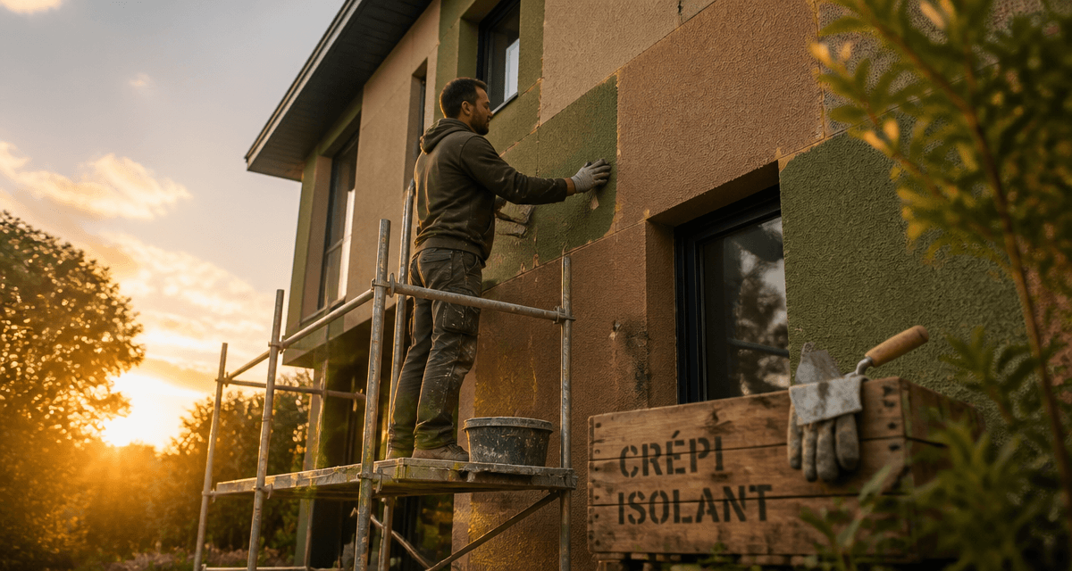 crepi isolant pose artisan maison contemporaine