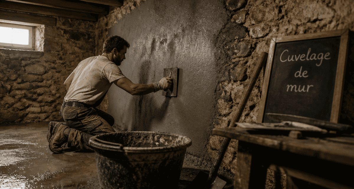 cuvelage mur application enduit artisan