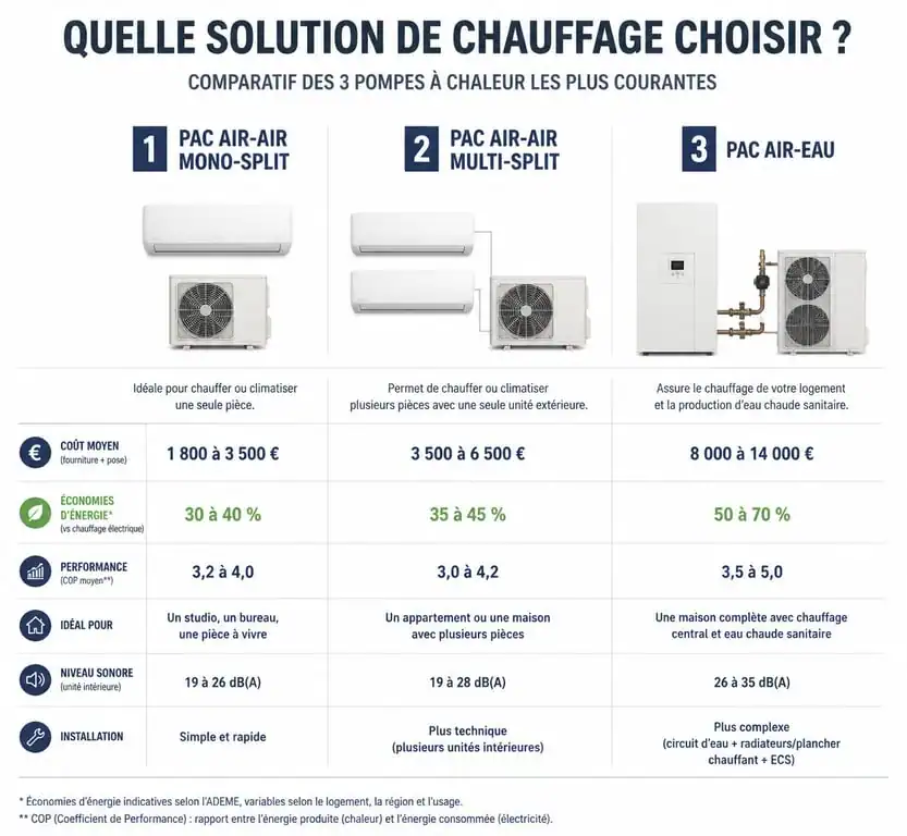 Comparatif des solutions d'installation de pompe à chaleur avec radiateurs électriques existants