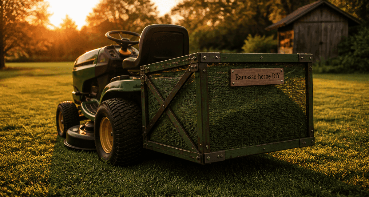 fabriquer un ramasse herbe pour tracteur tondeuse DIY