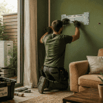 installation climatiseur split par technicien