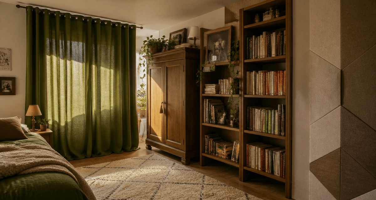 isolation phonique mur chambre sans travaux avec rideau et panneau feutre