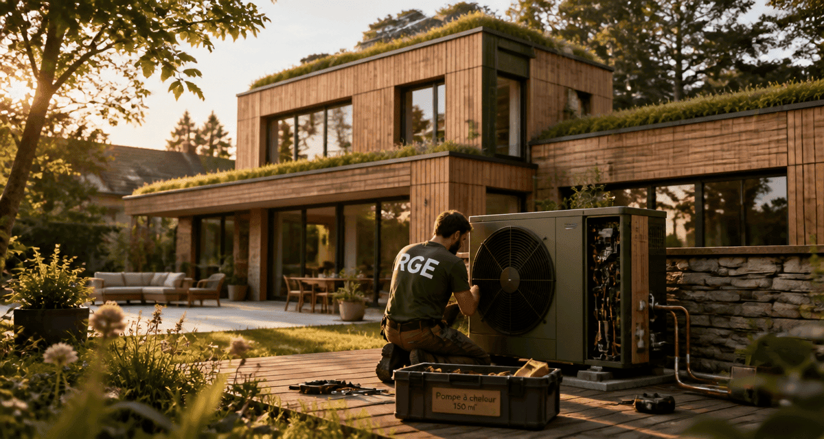 prix pompe à chaleur maison 150m2 technicien installant