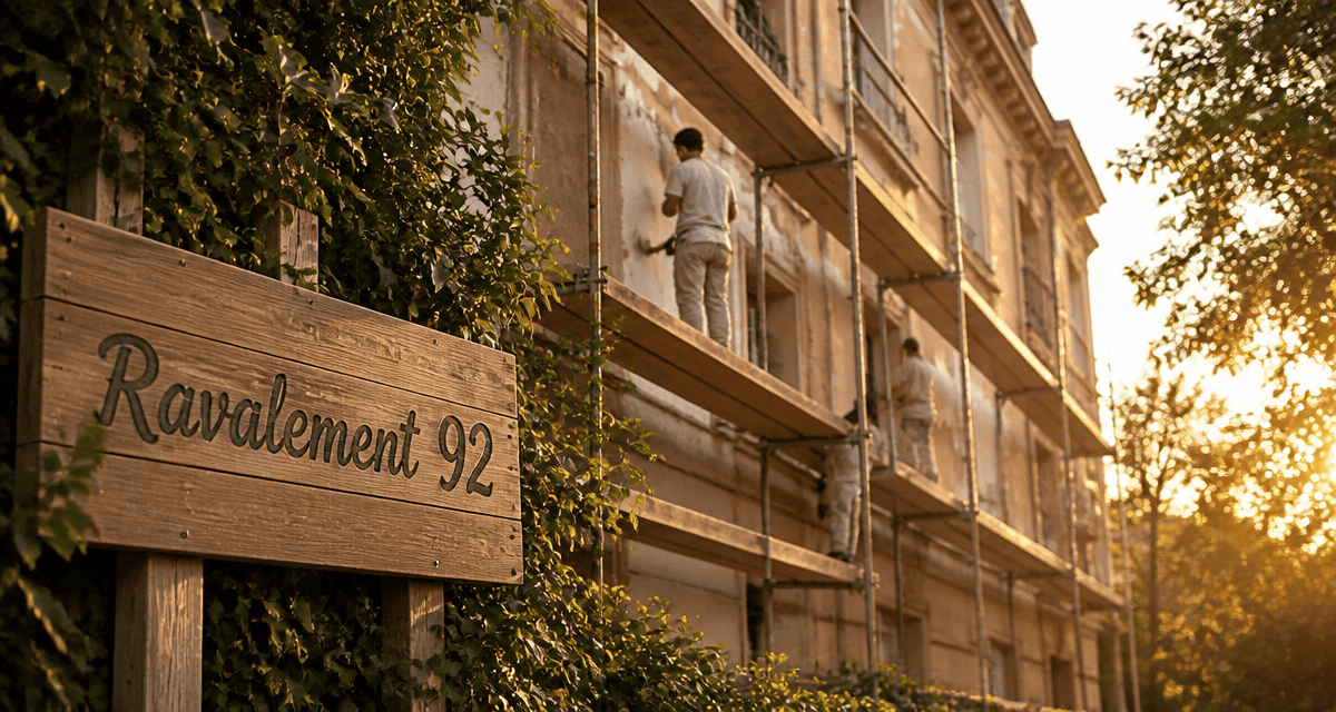 Ravalement 92 équipe façadiers immeuble