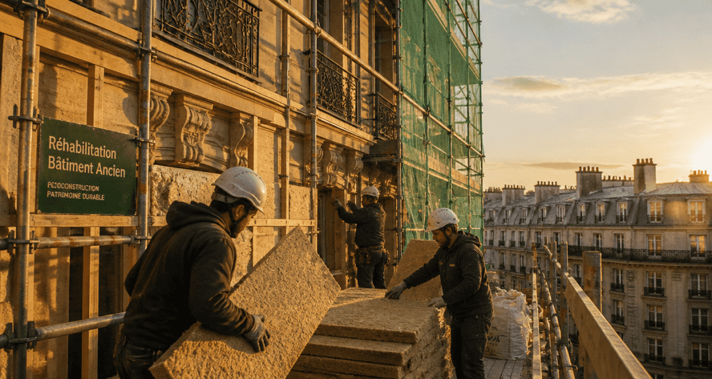 réhabilitation de bâtiments anciens Paris ouvriers isolants biosourcés