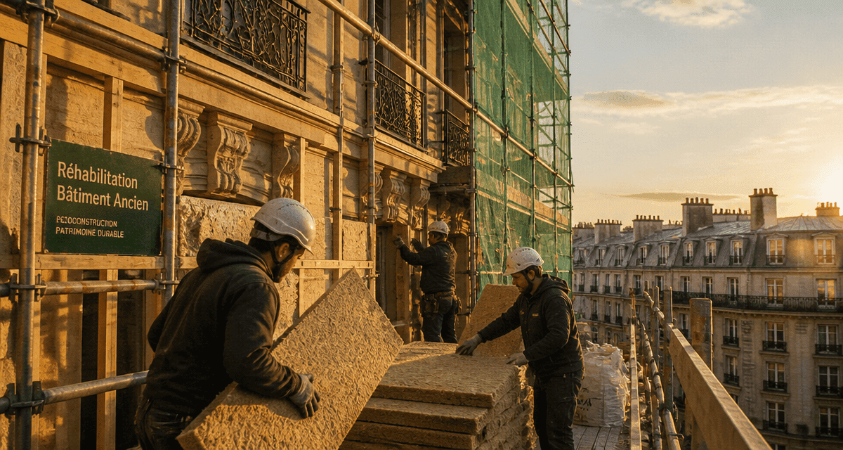 réhabilitation de bâtiments anciens Paris ouvriers isolants biosourcés