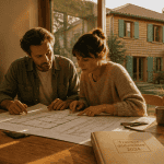 Travaux déductibles impôts résidence principale 2024, couple examinant des plans de rénovation