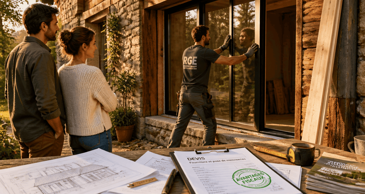 travaux maison impots couple artisan fenetre