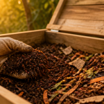 vers de terre compost dans bac lombricompostage