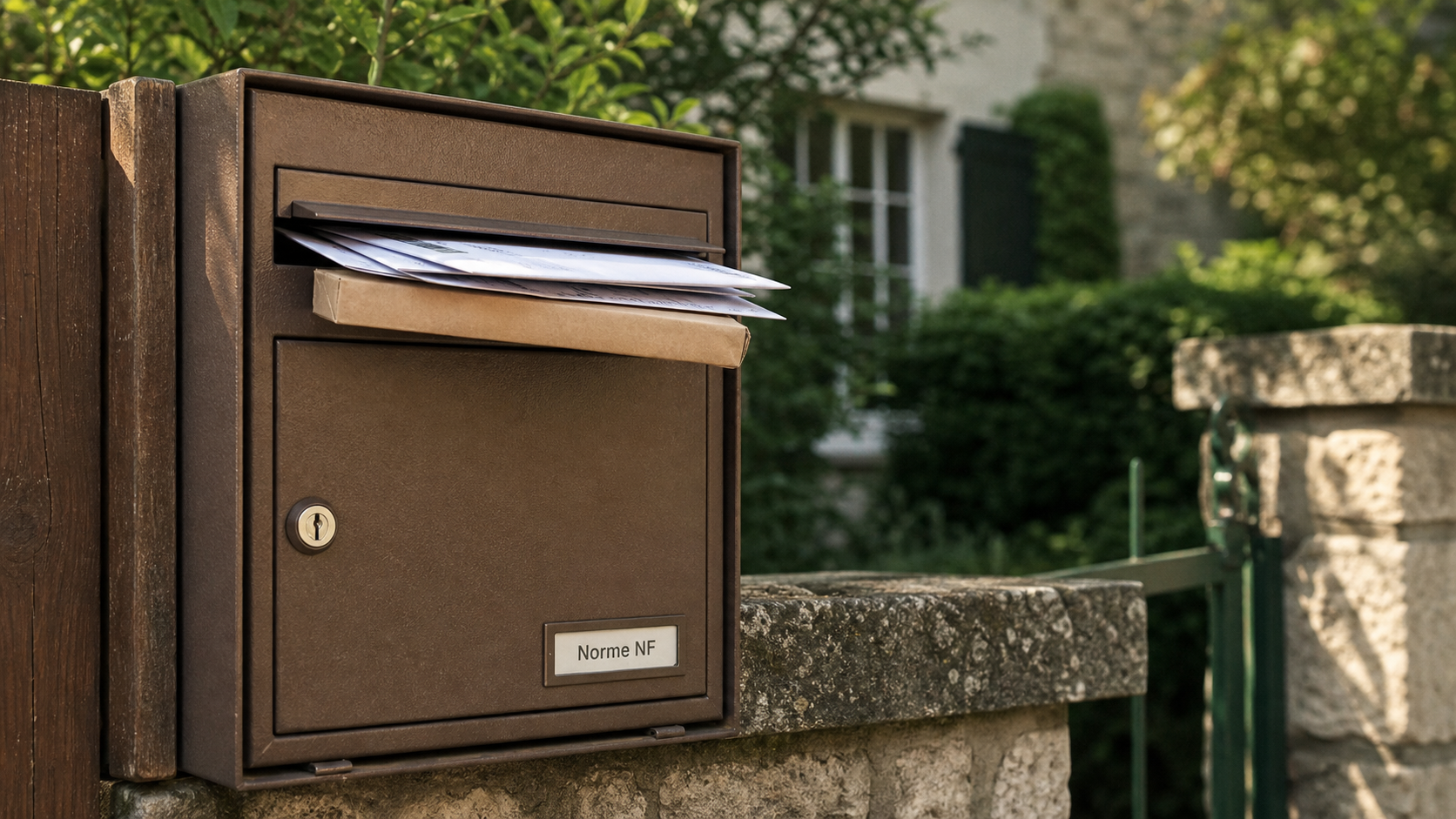 Boites aux lettres normes en acier, courrier A4 et porte-nom NF