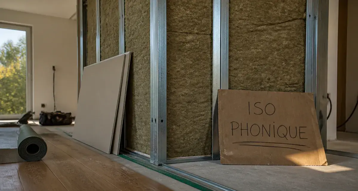 Isoler phoniquement une pièce : doublage acoustique rails et laine minérale