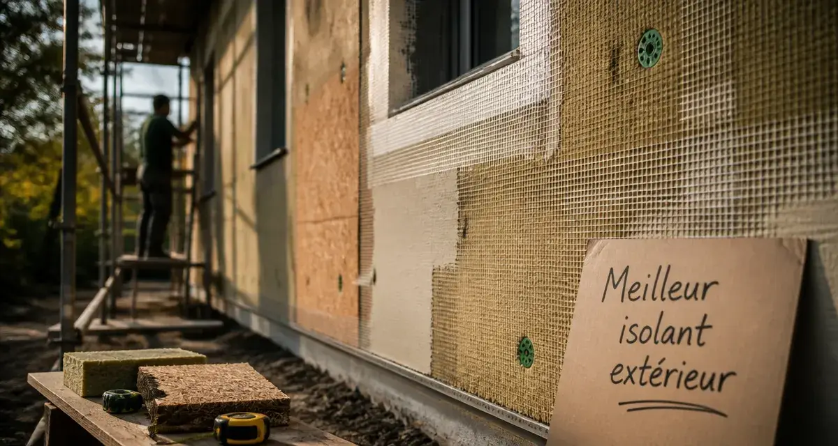 Meilleur isolant exterieur : isolation façade extérieure en chantier