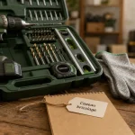 Cadeau bricolage homme : outillage atelier (perceuse, niveau, mètre ruban)