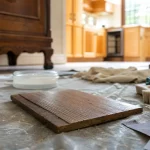Eclaircir le bois : échantillon de chêne et brosse douce sans ponçage