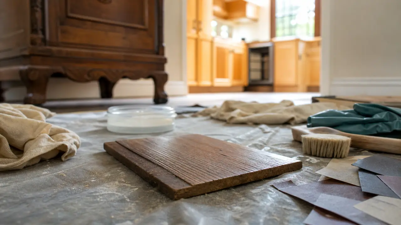 Eclaircir le bois : échantillon de chêne et brosse douce sans ponçage