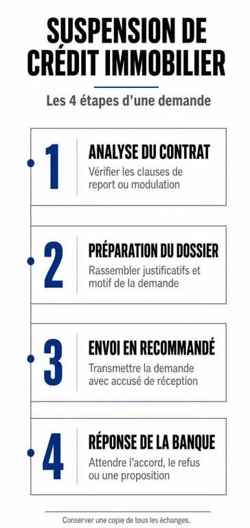 Processus étape par étape pour suspendre son crédit immobilier