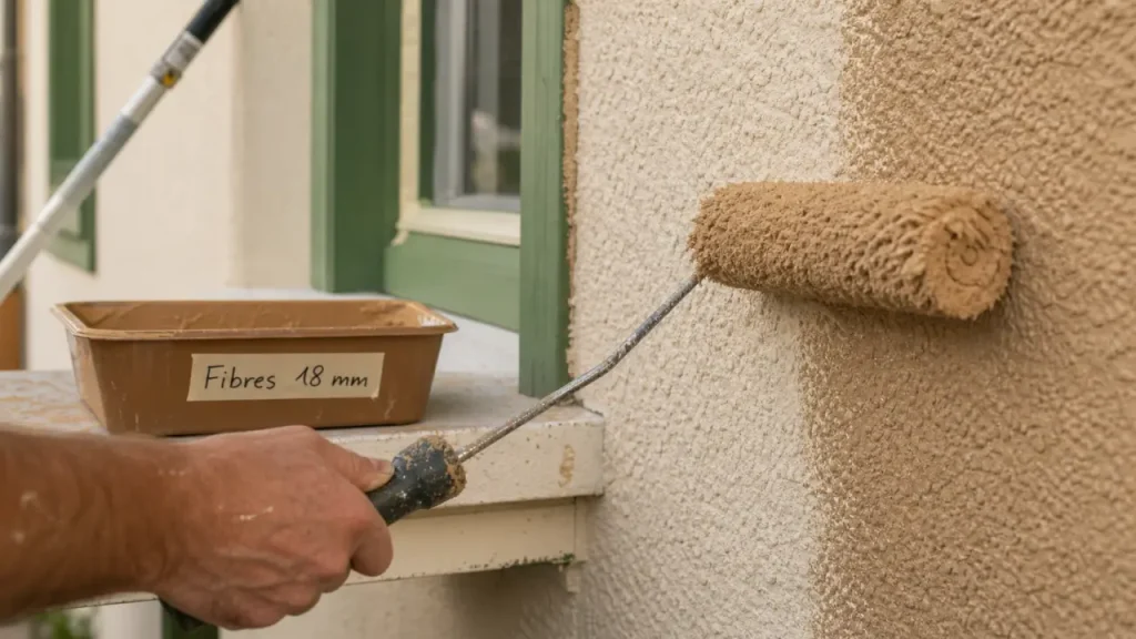 Rouleau pour façade : 18 mm minimum pour crépi, parpaing et brique