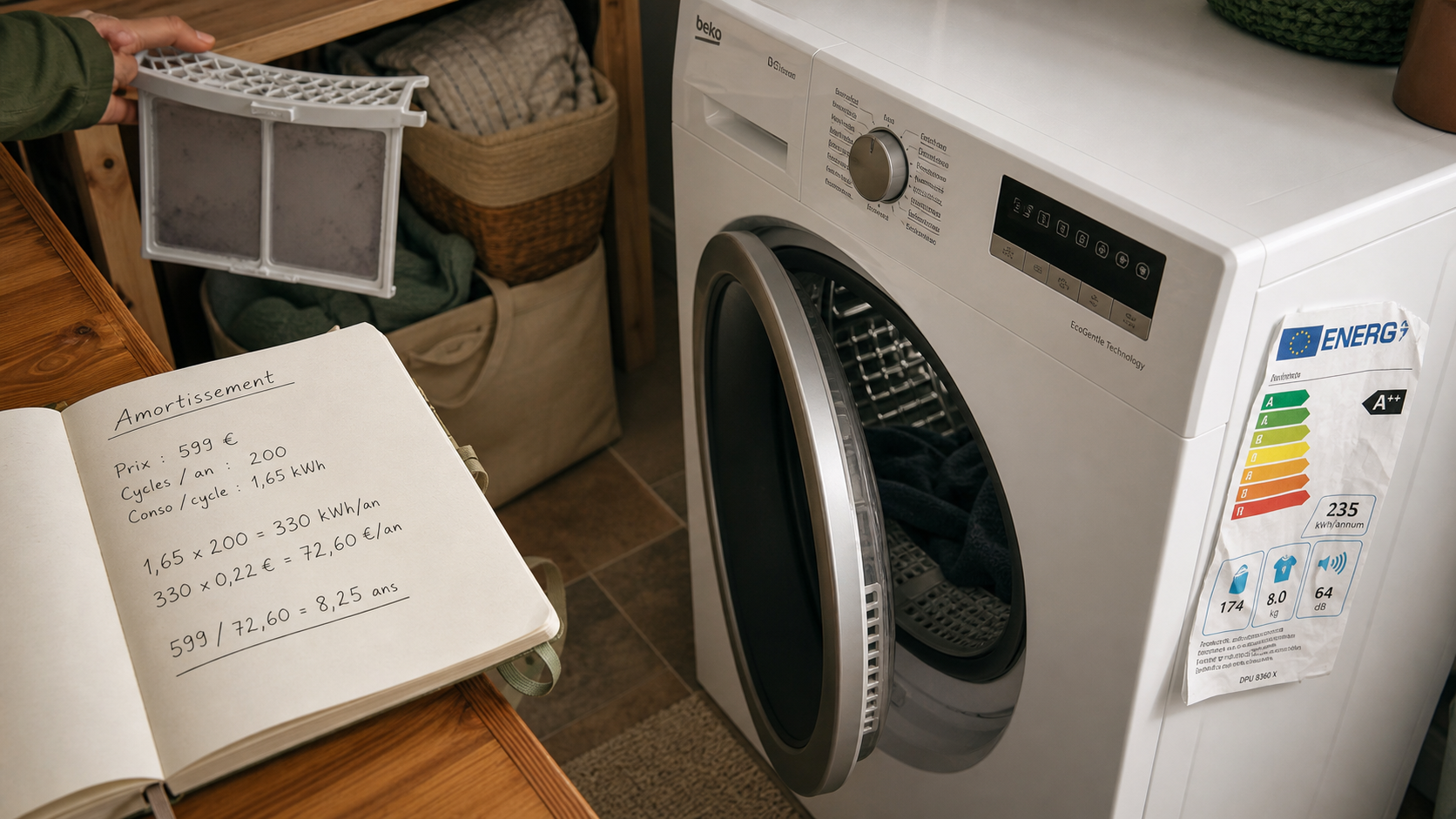 Sèche-linge pompe à chaleur : inconvénient des cycles longs