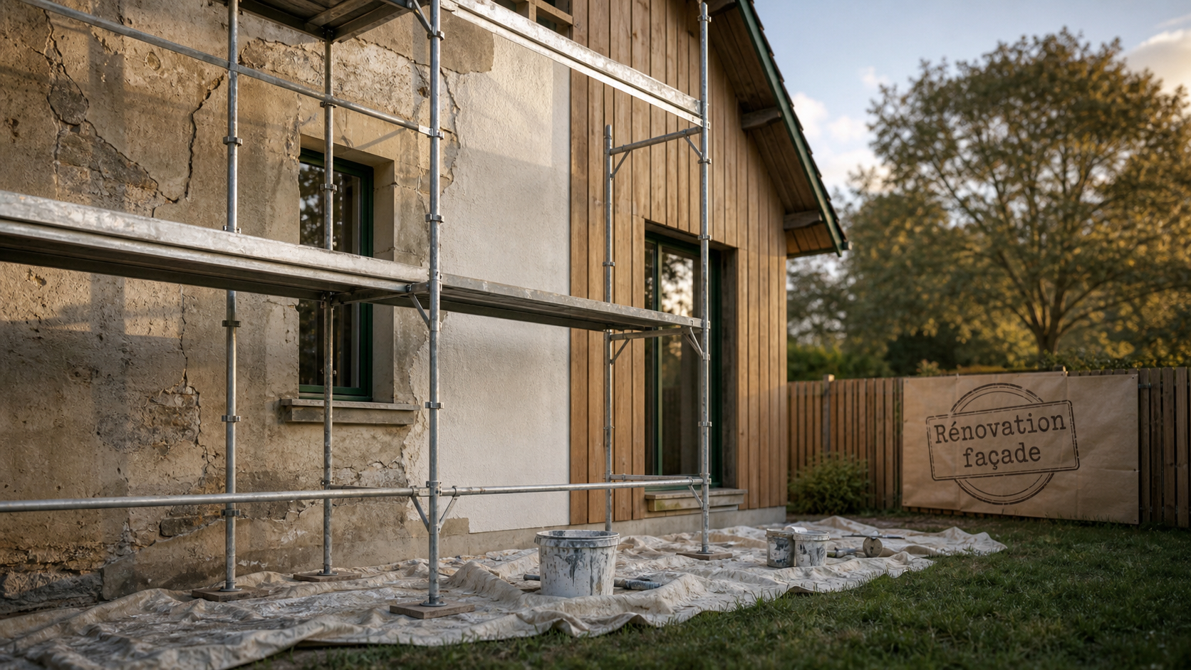 Solutions rénover ou embellir façade : peinture, enduit ou bardage, maison en rénovation