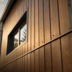 Bac acier imitation bois : bardage effet bois pour façade de garage