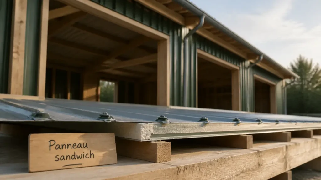 PUR/PIR, laine de roche, 40 à 100 mm : quel panneau sandwich bac acier choisir ?