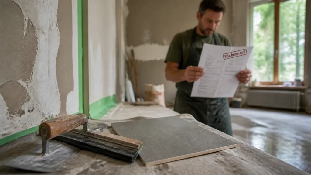 Prix du béton ciré au m² : les fourchettes selon la pose et le support