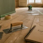 Ragréage sur plancher en bois : enduit fibré et taloche