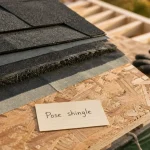 Coupe technique de shingles toiture posés sur platelage OSB