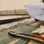 Treillis soudé pour dalle béton sur chantier, avant coulage