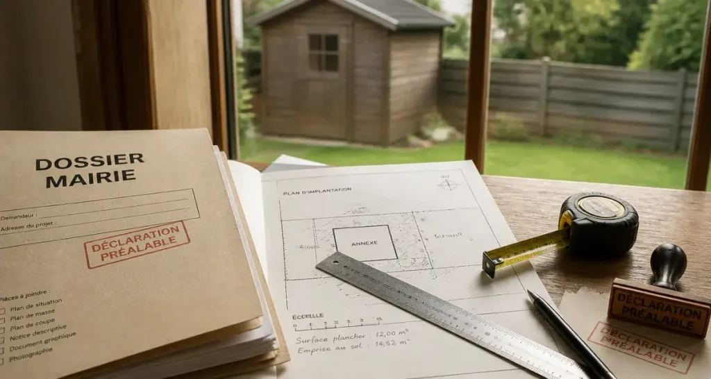 Annexes maison : dossier mairie et croquis pour déclaration préalable