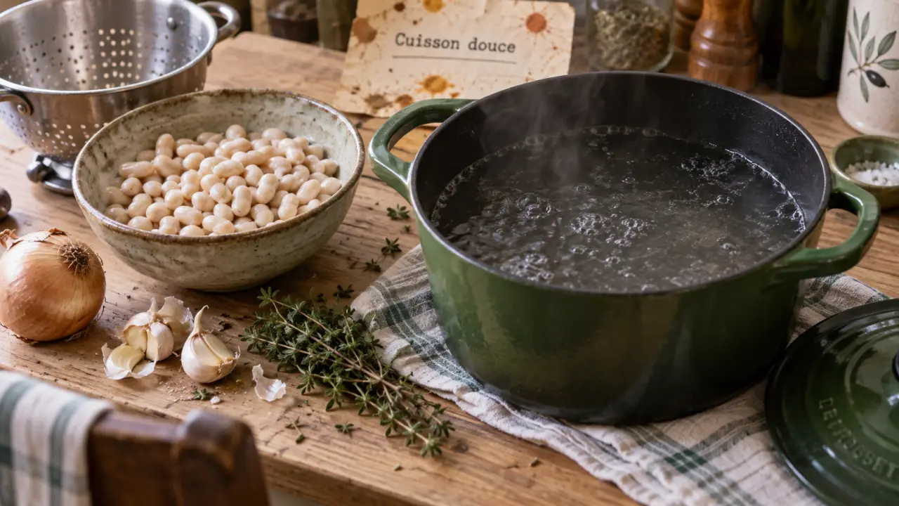 Comment faire cuire des haricot blanc entiers, petits frémissements