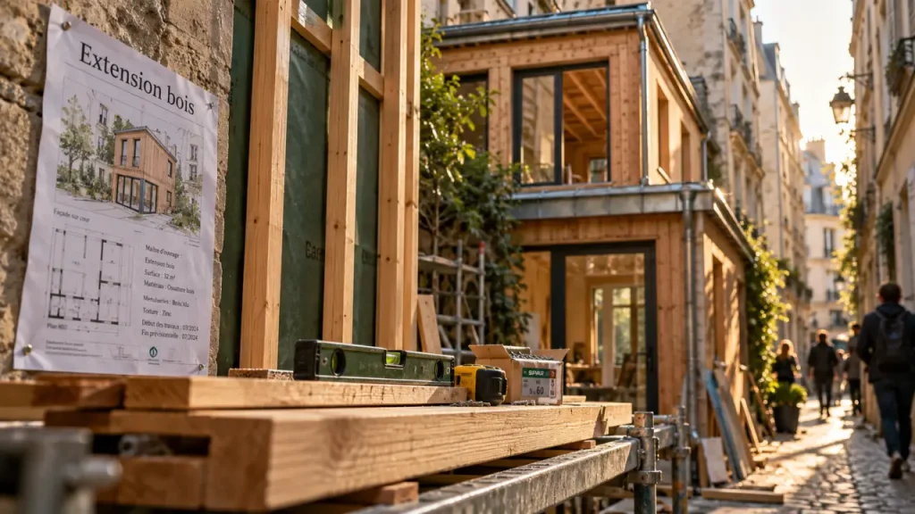 Extension à ossature bois à Paris : créer une pièce sans alourdir la maison