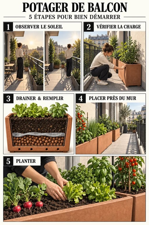 Aménager un coin potager urbain sur son balcon étape par étape
