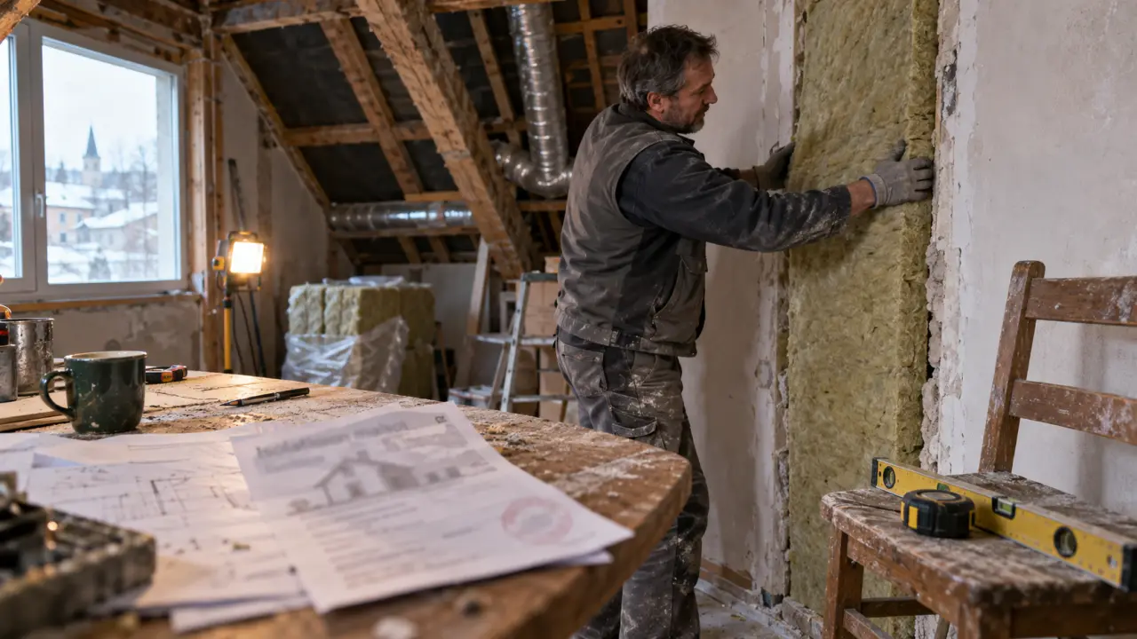 Isolation maison lure : pose isolant contre un mur en rénovation (ITE/ITI)