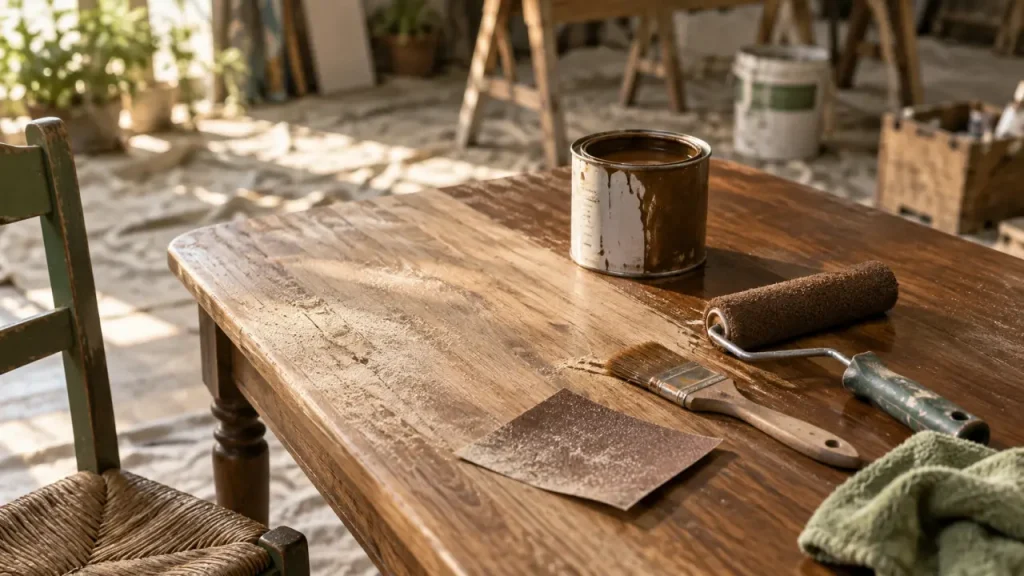 Peindre une table en bois durablement : préparez le support avant la couleur