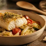 Quel legume avec le poisson : cabillaud rôti sur légumes du soleil