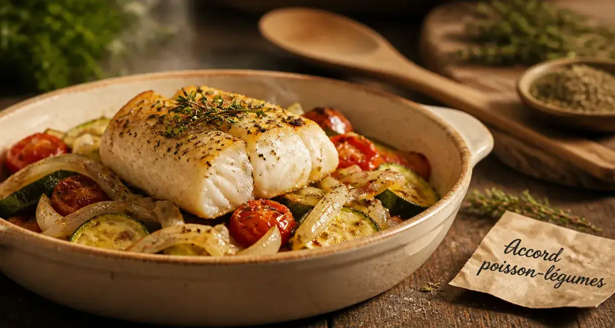 Quel legume avec le poisson : cabillaud rôti sur légumes du soleil
