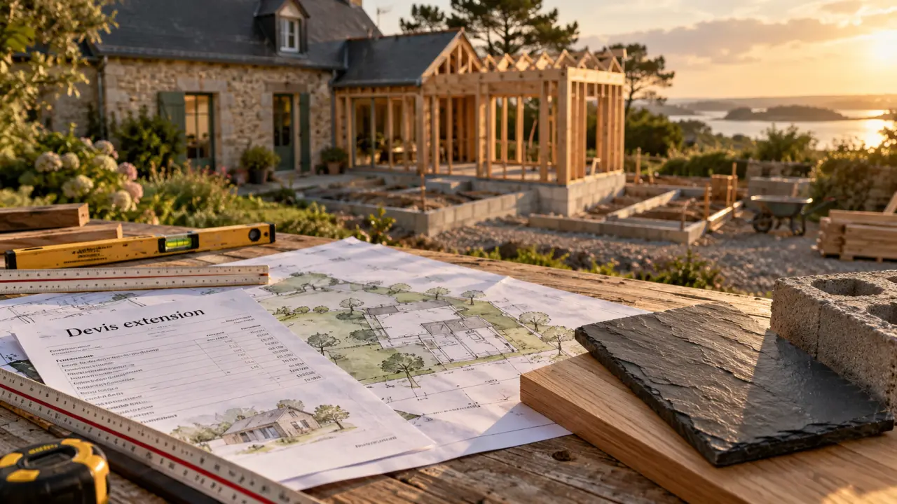 extension maison morbihan : devis et plan de chantier