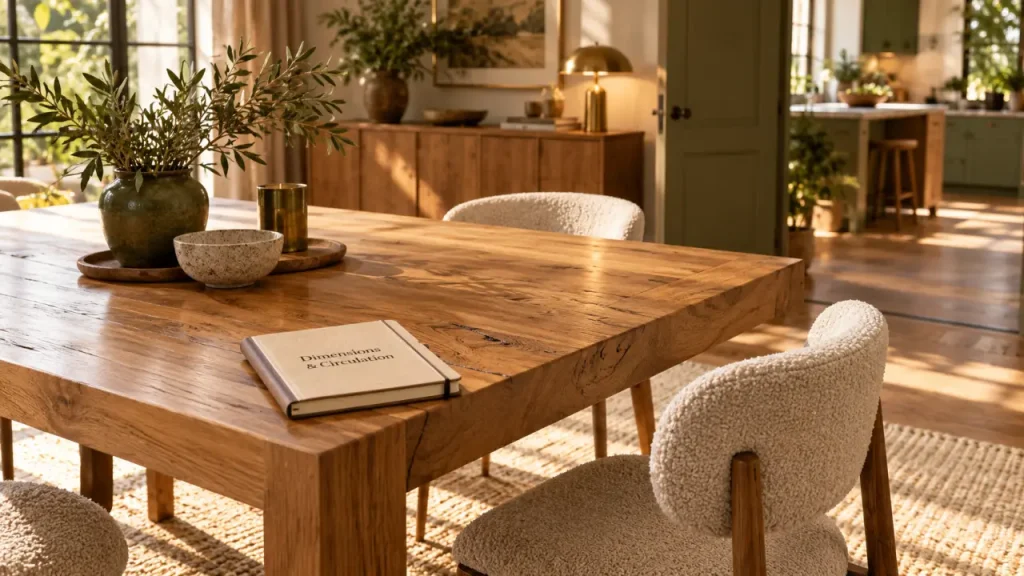 Table en bois Maisons du Monde : la dimension qui décide du confort