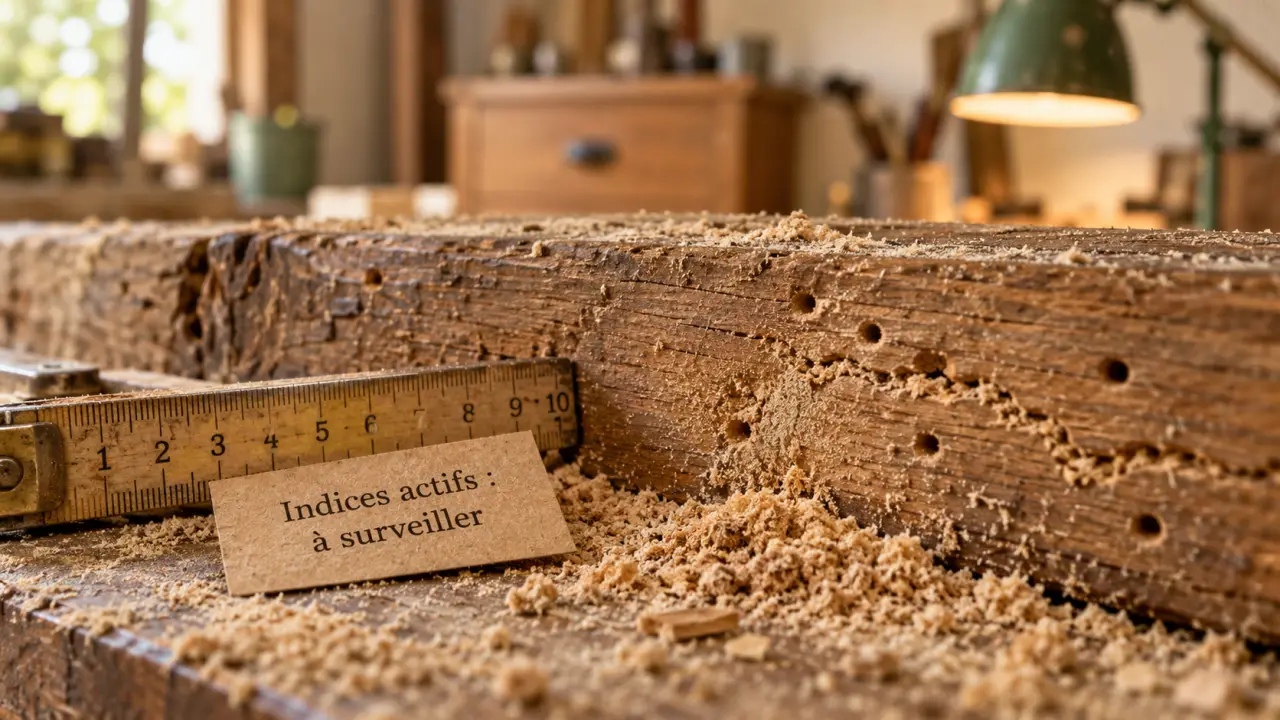 Ma maison : petit insecte du bois, trous et vermoulure à vérifier