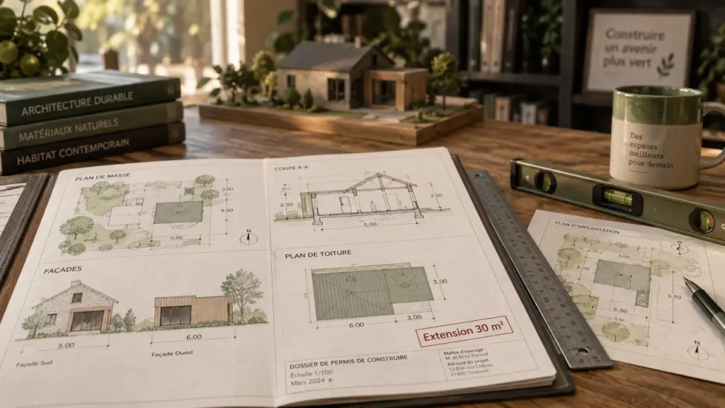 Plan extension maison 30 m² : les 4 dessins qui sécurisent votre dossier